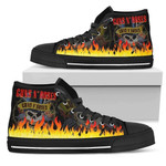 Guns N' Roses Sneakers Flame High Top Shoes Music Fan High Top Shoes  men and women size  US