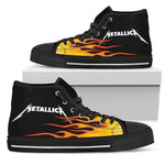 Metallica High Top Shoes Flame Sneakers For Music Fan  High Top Shoes  men and women size  US