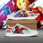Edward Elric Fullmetal Alchemist Low top Leather Skate Shoes, Tennis Shoes, Fashion Sneakers  men and women size  US
