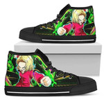 Android 18 Sneakers High Top Shoes Dragon Ball Fan High Top Shoes  men and women size  US