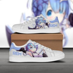 Rem Blue Re Zero Low top Leather Skate Shoes, Tennis Shoes, Fashion Sneakers  men and women size  US