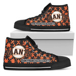 Puzzle Logo With San Francisco Giants MLB Custom Canvas High Top Shoes men and women size US
