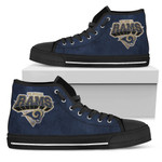 3D Simple Logo Los Angeles Rams NFL Custom Canvas High Top Shoes men and women size US
