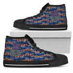 Wave Of Ball New York Giants NFL Custom Canvas High Top Shoes men and women size US