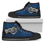 Scratch Of The Wolf Los Angeles Rams NFL Custom Canvas High Top Shoes men and women size US