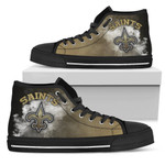 White Smoke Vintage New Orleans Saints NFL Custom Canvas High Top Shoes men and women size US