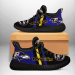 NFL Baltimore Ravens  teams football big logo Shoes black 8 shoes Fan Gift Idea Running Walking Shoes Reze Sneakers men women size US