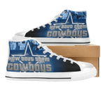 Dallas Cowboys NFL Football How Bout Them Cowboys Custom Canvas High Top Shoes men and women size US
