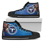 Thor Head Beside Tennessee Titans NFL Custom Canvas High Top Shoes men and women size US