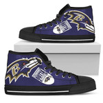 Straight Outta Baltimore Ravens NFL Custom Canvas High Top Shoes men and women size US