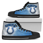 White Smoke Vintage Indianapolis Colts NFL Custom Canvas High Top Shoes men and women size US