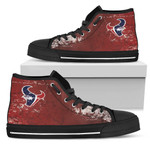 Grunge Vintage Logo Houston Texans NFL Custom Canvas High Top Shoes men and women size US