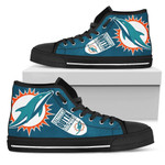 Straight Outta Miami Dolphins NFL Custom Canvas High Top Shoes men and women size US