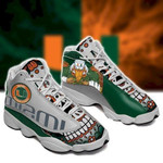 Miami Hurricanes football NCAAF teams big logo sneaker 2 gift For Lover Jd13 Shoes men women size US