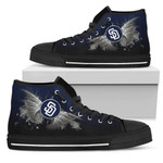 Angel Wings San Diego Padres MLB Custom Canvas High Top Shoes men and women size US