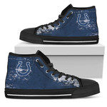 Grunge Vintage Logo Indianapolis Colts NFL Custom Canvas High Top Shoes men and women size US
