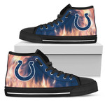 Fighting Like Fire Indianapolis Colts NFL Custom Canvas High Top Shoes men and women size US