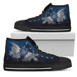 Angel Wings Indianapolis Colts NFL Custom Canvas High Top Shoes men and women size US