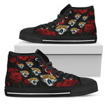 Lovely Rose Thorn Incredible Jacksonville Jaguars NFL Custom Canvas High Top Shoes men and women size US