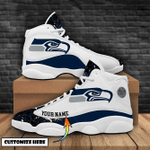 Custom name  Seattle Seahawks men's basketball NFL football team big logo sneaker 36 gift For Lover Jd13 Shoes men women size US