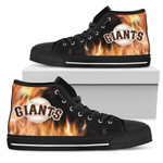 Fighting Like Fire San Francisco Giants MLB Custom Canvas High Top Shoes men and women size US