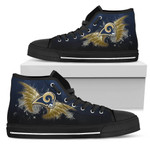 Angel Wings Los Angeles Rams NFL Custom Canvas High Top Shoes men and women size US