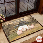 Pig Live like someone left the gate open doormat 073