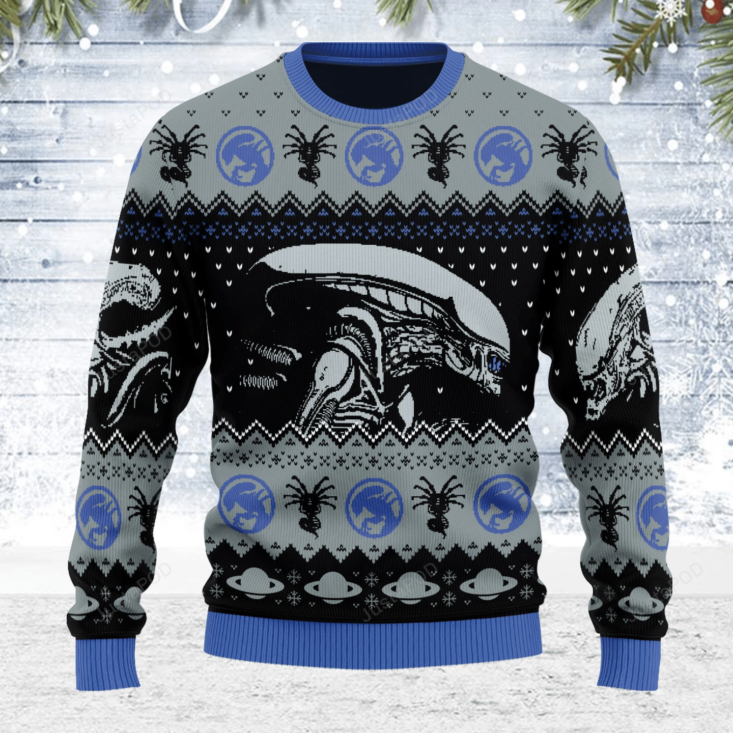 Alien movie xenomorph ugly christmas sweater all over print sweatshirt  ugly sweater