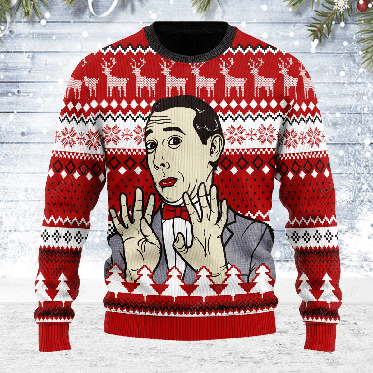 Pee wee herman ugly christmas sweater all over print sweatshirt  ugly sweater