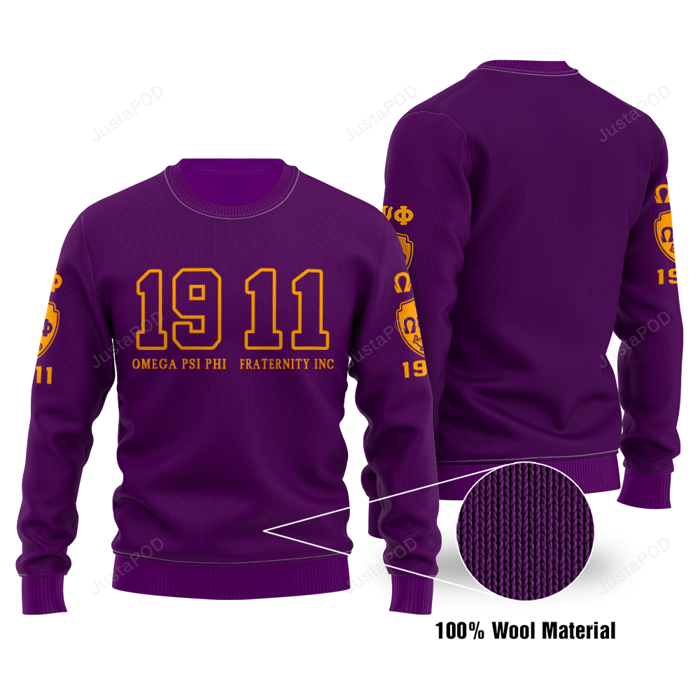Omega psi phi limited edition wool ugly christmas sweater all over print sweatshirt  ugly sweater