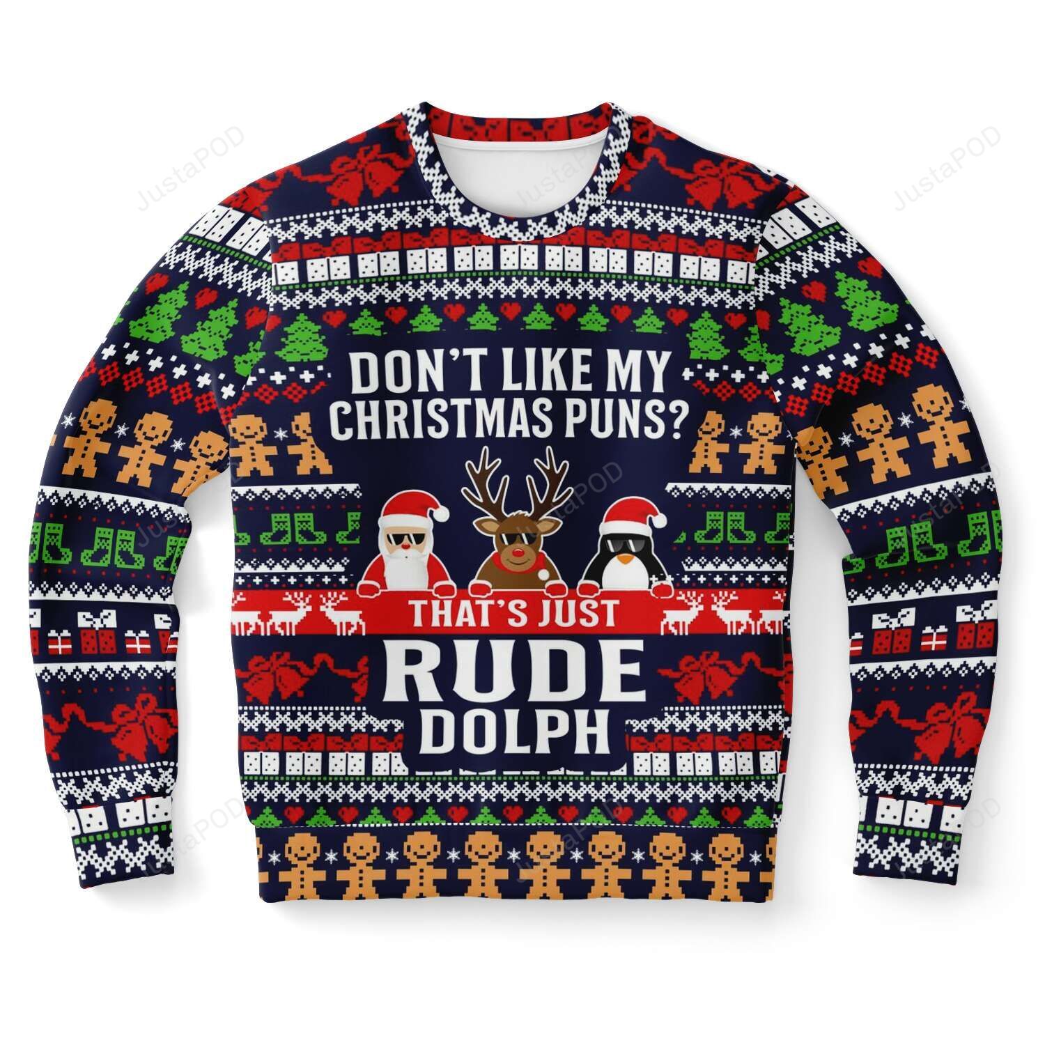 Christmas puns for unisex ugly christmas sweater all over print sweatshirt  ugly sweater