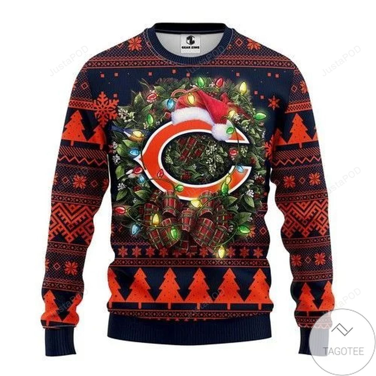 Nfl chicago bears ugly christmas sweater all over print sweatshirt  ugly sweater