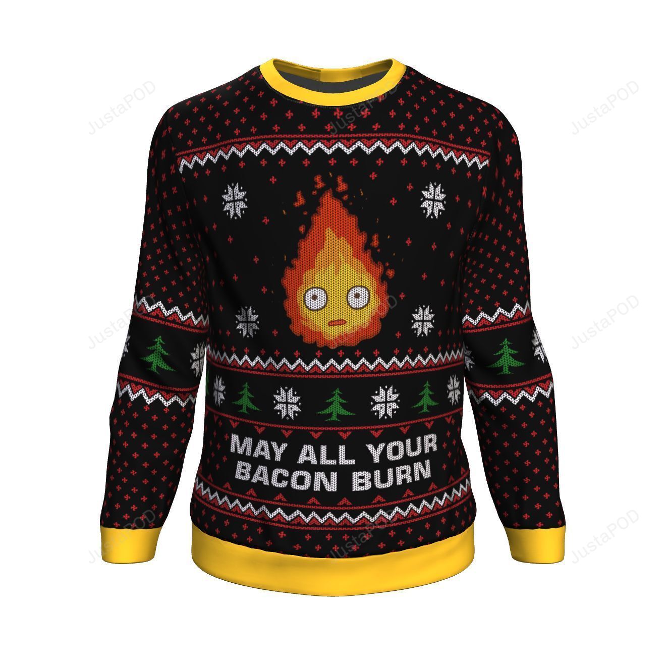 May All Your Bacon Burn Standard Unisex Sweatshirt Calcifer Ugly Sweater