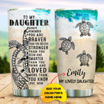 Turtle Lovely Daughter Personalized KD2 MAL2310018 Stainless Steel Tumbler