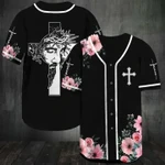 Jesus - God and flower of faith Baseball Jersey 95