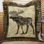 Moose Hunting Quilt Blanket