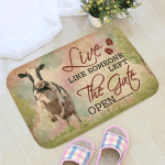 Live Like Someone Left The Gate Open Cow Doormat