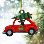  Dachshund Christmas Car Shape Ornament