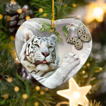  White Tiger Daisy Circle Ornament