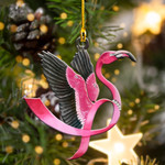  Breast Cancer Flamingo Shape Ornament