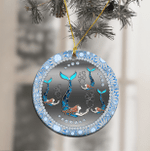  Blue Mermaid Circle Ornament