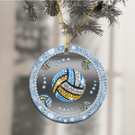  Blue Volleyball Circle Ornament