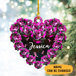  Personalized Breast Cancer Roses Shape Ornament