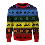 Hobby  Rainbow Deer LGBT Ugly Christmas Sweater
