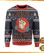 Hobby  Jesus The Ultimate Deadlifter Ugly Christmas Sweater
