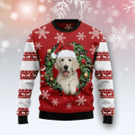 Animal  Golden Retriever Wearing Santa Hat Ugly Christmas Sweater
