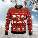 Animal  All I Want For Christmas Is Bulldog Ugly Christmas Sweater