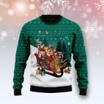 Animal  Bulldog Sleigh Ugly Christmas Sweater