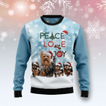 Animal  Yorkshire Terrier Peace Love Joy Ugly Sweater Ugly Christmas Sweater