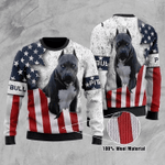 Animal  Pitbull American Flag Ugly Christmas Sweater 3D Sweater